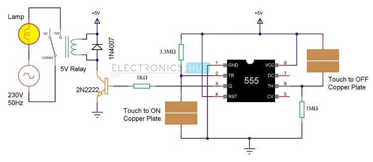 Touch ON and OFF Switch Circuit