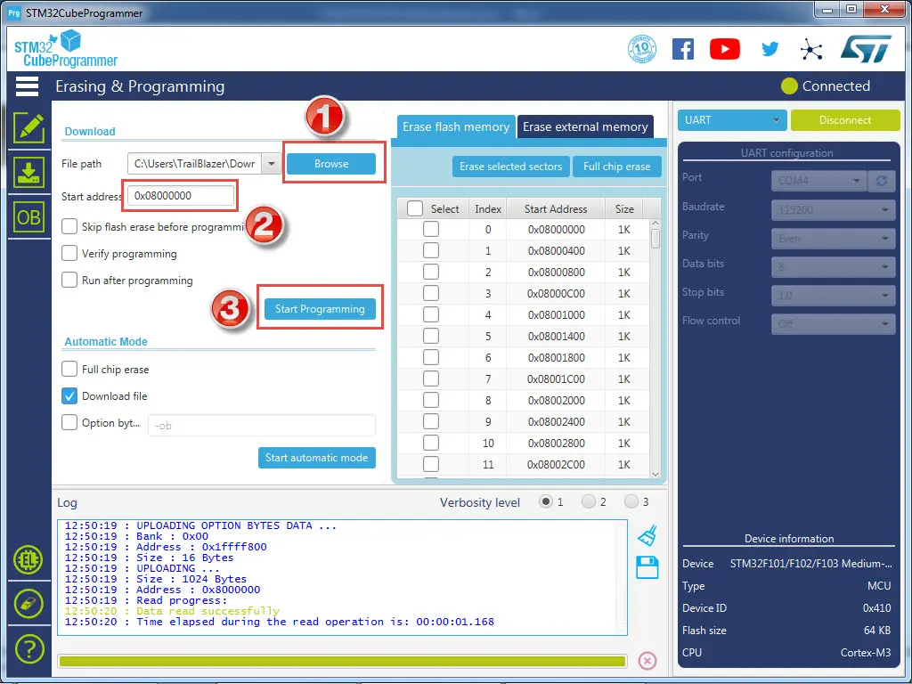 Upload Stm32f103c8t6 Usb Bootloader Program Stm32 Via STM32 ARM As