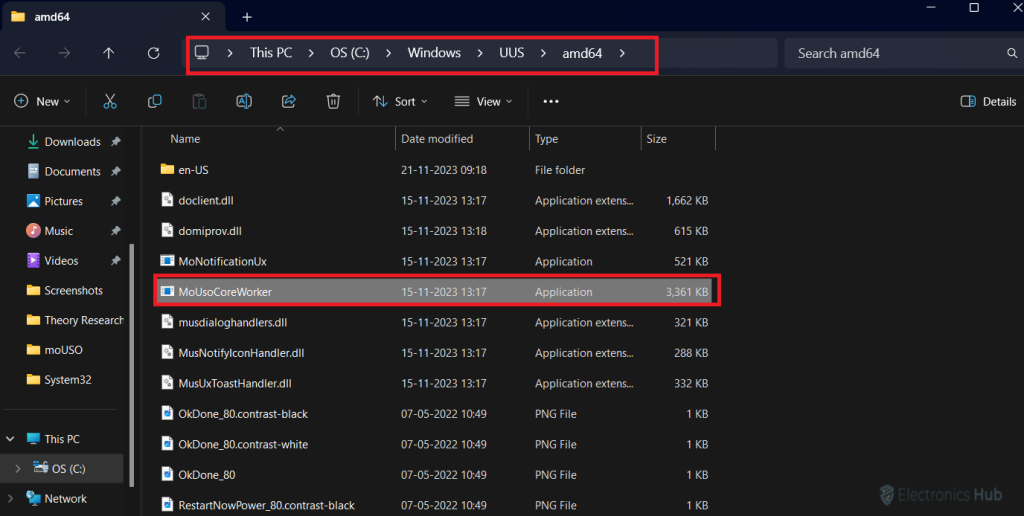 File location Address