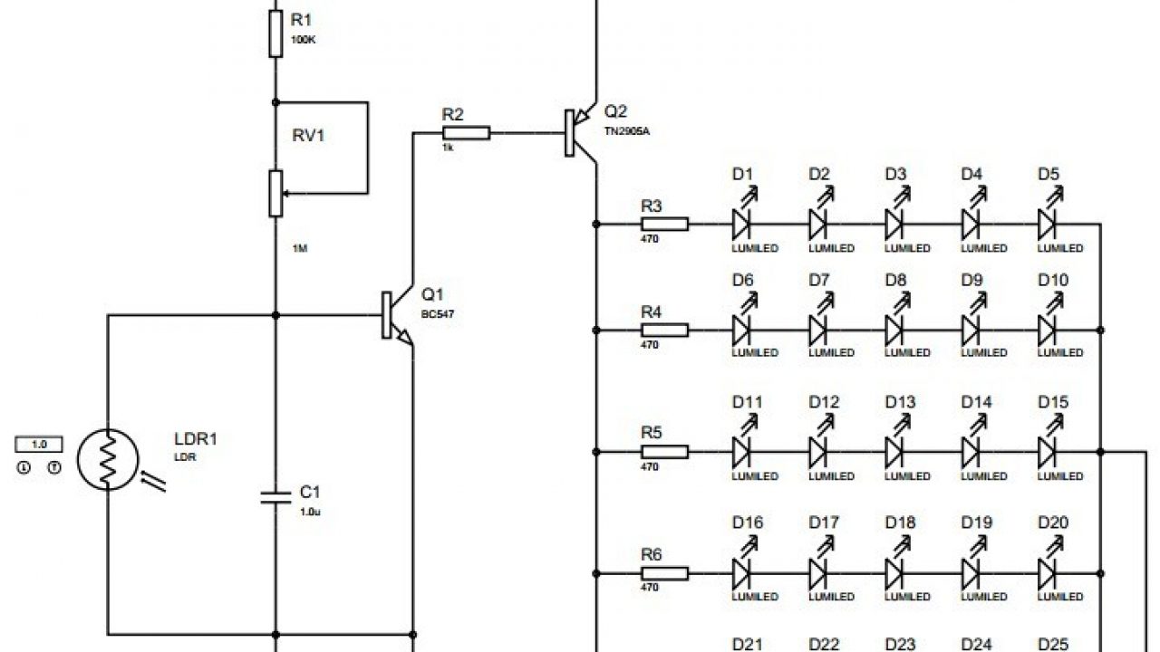 Auto Intensity Control Of High Powered Led Lights Circuit