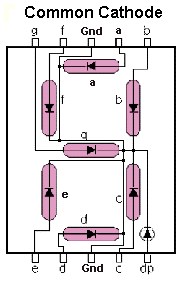 Common Cathode 7 –Segment LED
