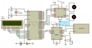 GSM Controlled Robot Circuit Diagram using 8051 Microcontroller