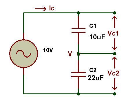  Figura: circuito divisor de voltaje capacitivo 