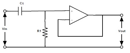  Fig: Circuito activo de filtro de paso alto 