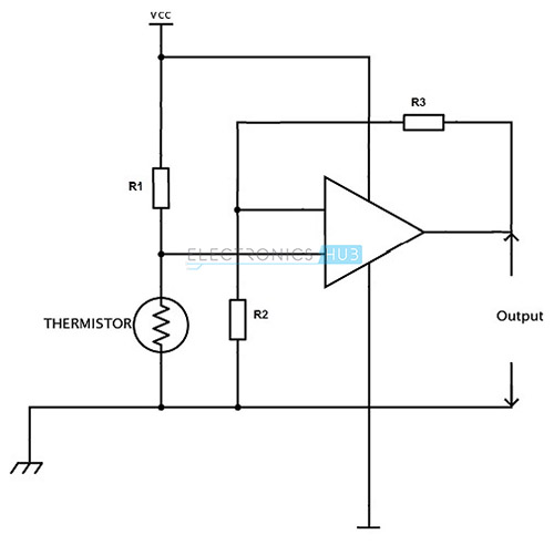 Circuito de detección de temperatura del termistor 6.NTC