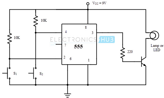 Memory Cell Circuit using 555