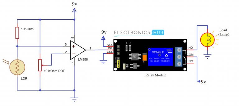 Automatic Street Light Controller Using Relays and LDR