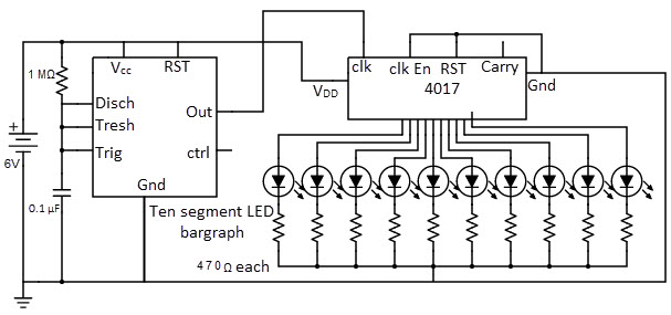 LED Sequencer using 4017