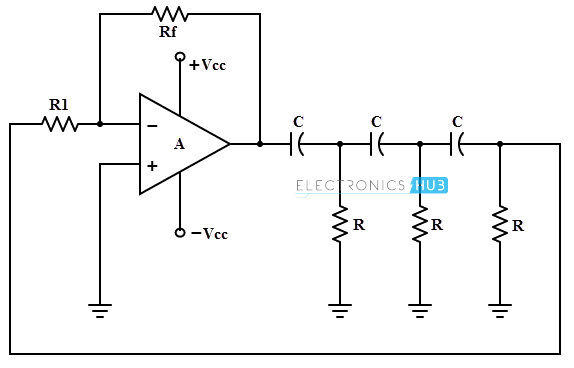 RC Phase Shift Oscillator Using Op-amp