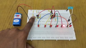 Unbiased Electronic Dice with LEDs using 555 Timer