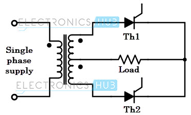 Single phase full wave mid-point rectifier