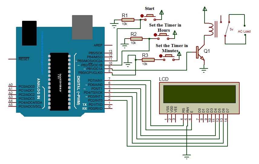 Adjustable Timer Circuit Diagram with Relay Output