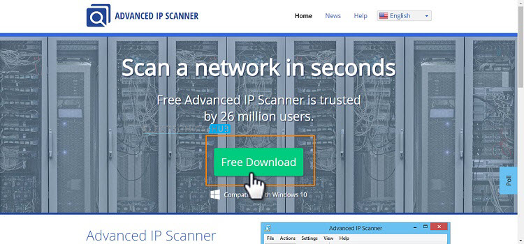  Página avanzada de descarga de escáner IP 