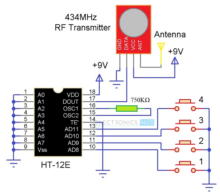 RF Controlled Robot Transmitter