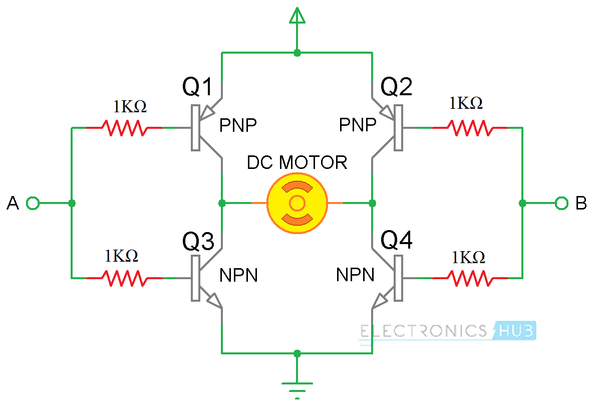 Arduino DC Motor Control using L298N H-Bridge using Transistors