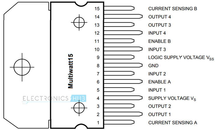 Arduino DC Motor Control using L298N Motor Driver Pin Diagram
