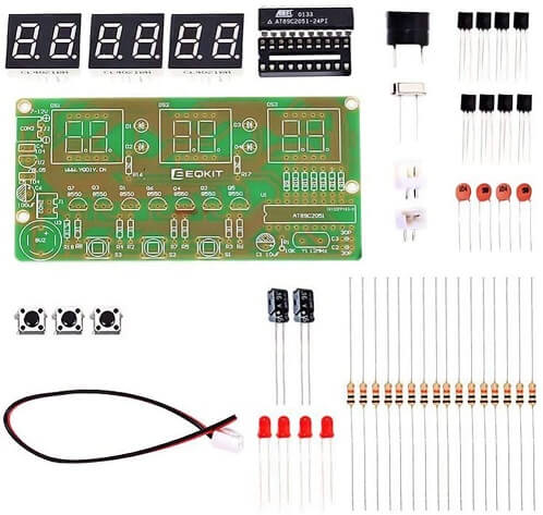 Details about   LCD DIY Digital Clock Kit with Large Screen Time Date Week Display 4 Digits 