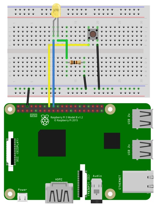 Raspberry Pi Push Button Interface Circuit Diagram