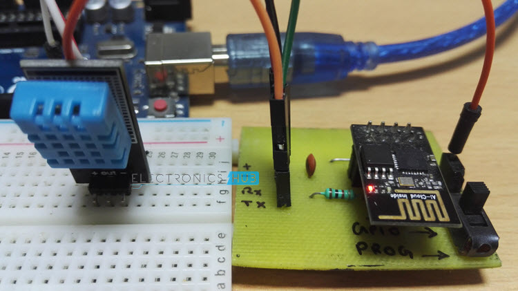 DHT11 Humidity Sensor with ESP8266 and ThingSpeak Image
