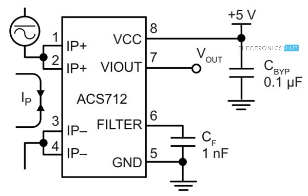 Interfacing ACS712 Current Sensor with Arduino Application Circuit
