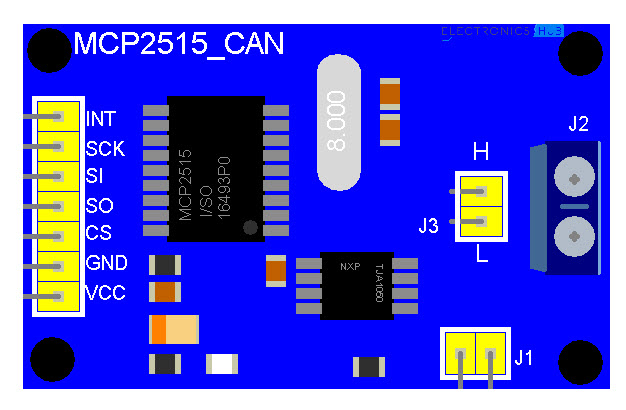 Arduino MCP2515 CAN Bus Interface MCP2515 CAN Module Pins
