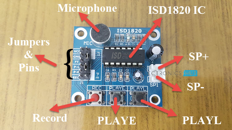 Interfacing ISD1820 Voice Recorder Module with Arduino ISD1820 Module