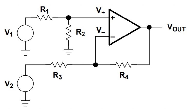 Op Amp Differential Amplifier Circuit | Voltage Subtractor