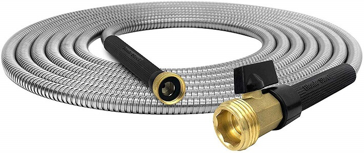 100FT Kink Free Durable and Easy to Store VERAGREEN Stainless Steel Metal Garden Hose 304 Stainless Steel Water Hose with Solid Metal Fittings and Newest Spray Nozzle Lightweight 