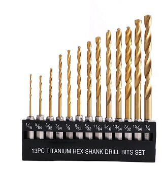 Aluminum Soft Alloy Steel Wood Copper Plastic Size from 3/64 to 1/2 TICONN 230PCS Titanium Coated Drill Bit Set 135 Degree Tip HSS Drill Bits Kit with Storage Case for Steel 
