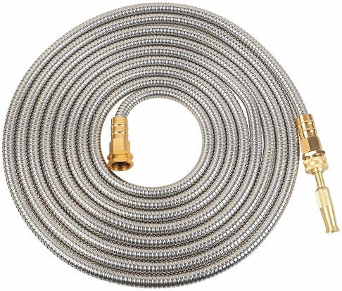 Details about   Stainless Steel Metal Garden Water Hose Pipe 25 50 75 100FT Flexible Lightweight 