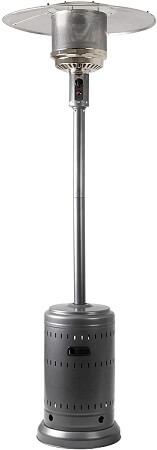 Outdoor Patio Heater Standing Portable Heater for Outdoor Use 48000 BTU Patio Propane Heater Stainless Steel with Wheels Large, dark black 