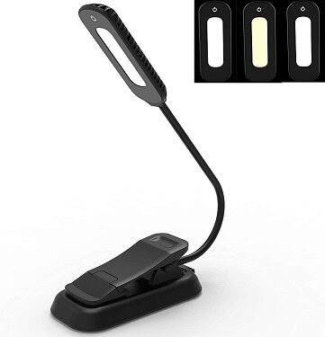 Rechargeable Reading Lights LEPOWER 4 LED Book Light USB Cable Included,Hands Free,Flexible Arm Neck Lamp for Bed Reading/Night Running/Walking/Outdoor Sports 6 Level Brightness Neck Light