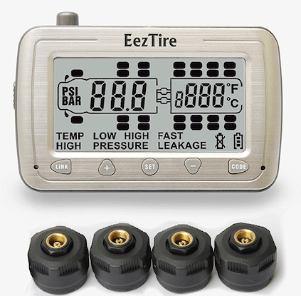 Erayak TPMS car tyre pressure monitoring system accurate display of tyre pressure and temperature LCD suction cup tyre pressure gauge with 4 sensors 