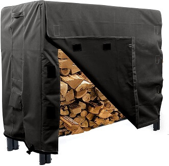 Meteorax Firewood Log Rack Cover 4-Feet Heavy Duty Waterproof Outdoor Fire Wood Protection Cover UV Resistant for Garden Backyard with Carry Bag