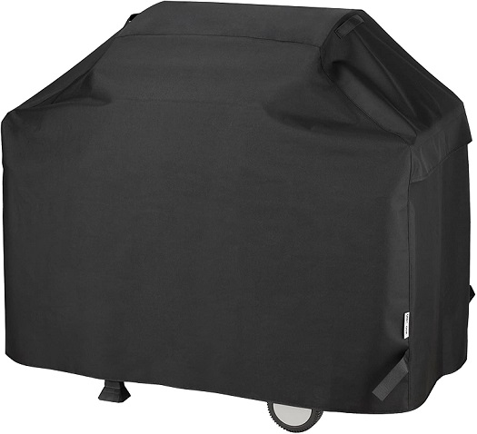 TOPNEW BBQ Gas Grill Cover 48 Inch, Black 600D Heavy Duty Waterproof UV Resistant Weather Resistant Durable Outdoor Barbeque Grill Cover for Most Grill