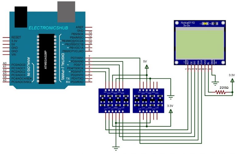 Interfacing Nokia 5110 LCD with Arduino | Hookup Guide | Hook-up Guide