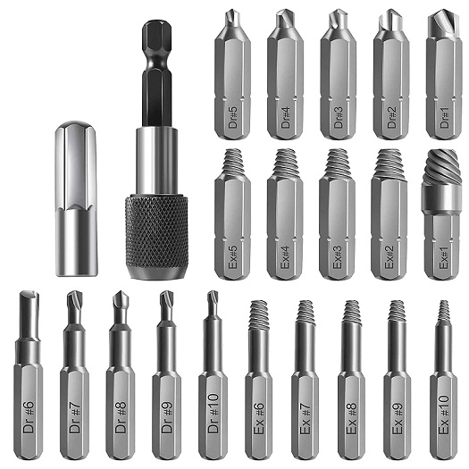 10pcs Tap Extractor Bolt Extractor Set Screw Extractor 6/9/10 Pcs Broken Head Screw Remover Stripped for Industrial Screw and Bolt Removal