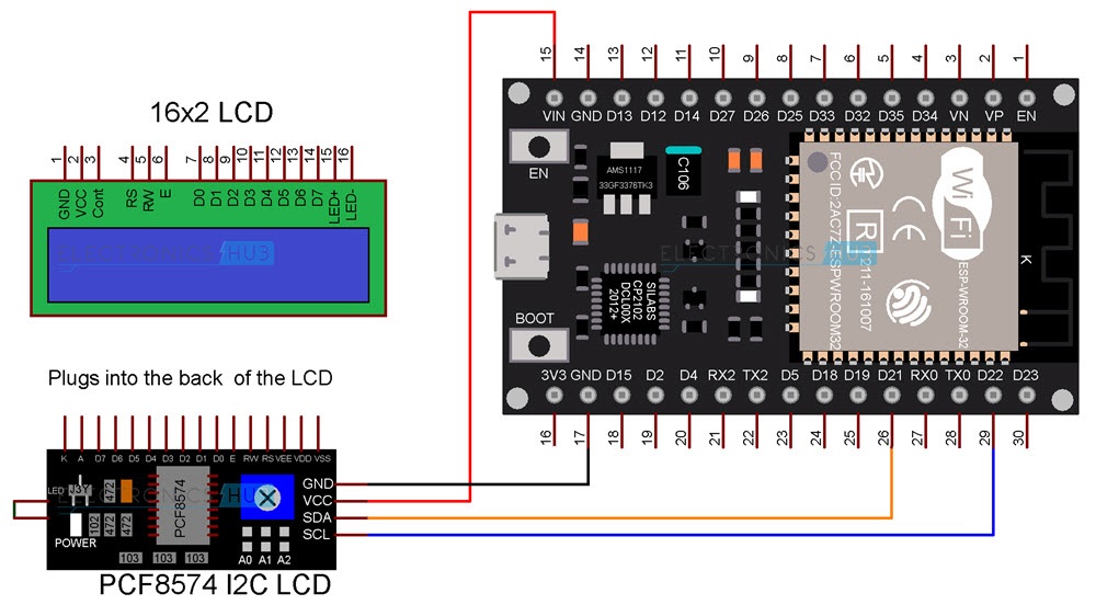 ESP32-I2C-LCD-Circuit