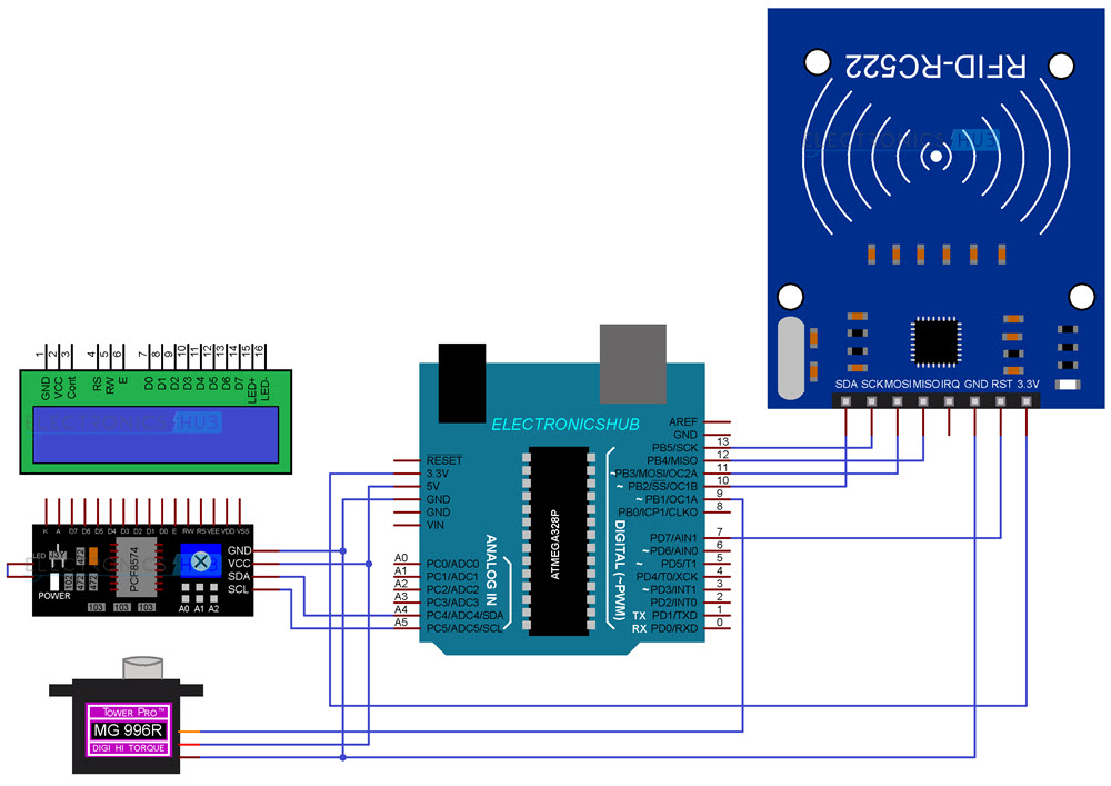 RC522-RFID Module-based-Access-Control System-Circuit
