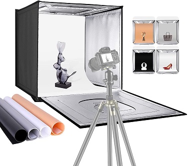 PULUZ Light Box Photography, 12x12 Professional Dimmable Shooting Tent  Kit with CRI >95 White Lighting 112 LEDs Lights + 6 Photo Backdrops for