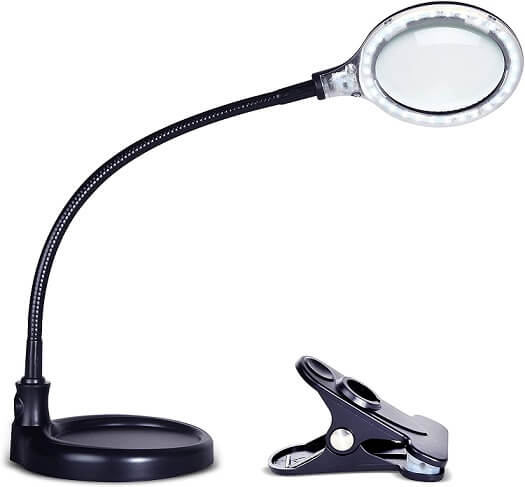 LED Illuminated Desktop Magnifying Glass 8X Electronic PCB Soldering Magnifier