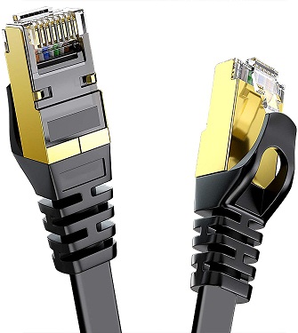 3FT/1M with Gold Plated Plug RJ45 Connectors,Computer LAN Cable for Router,Modom,PC,Laptop Ethernet Cable 3ft,VENTION Cat7 Network Cable,Flat FTP High Speed 10Gbps/600MHz Internet Cable Cat7 Cable 