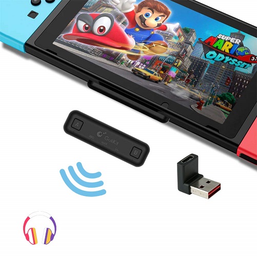 Scosche FlyTunes Nintendo Switch OLED Bluetooth Adapter Dongle - Black