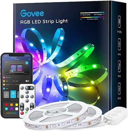 Wireless APP & IR Remote Control Bright RGB Color Changing SMD 5050 Tape Lights Kit with Adapter Music Sync for Home Bedroom Party Works with Alexa & Google Home Smart WiFi LED Strip Lights 32.8ft 