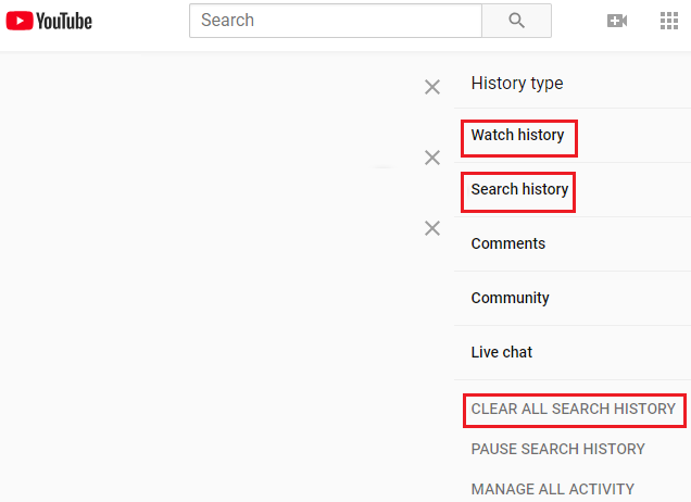 clear all search history