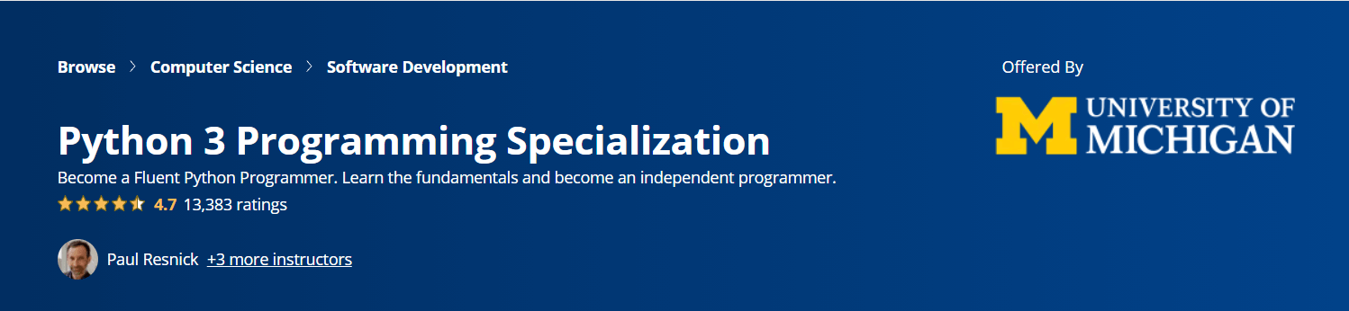 Python 3 Programming Specialization