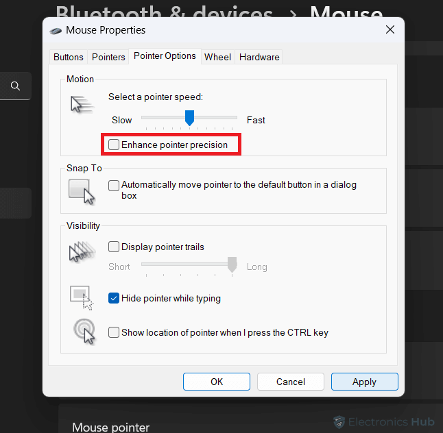 Enhance pointer precision