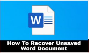recover unsaved word document