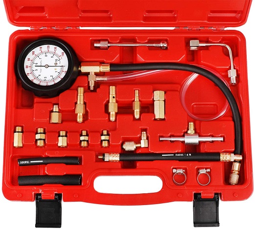 JIFETOR Fuel Pump Pressure Tester Gauge Kit