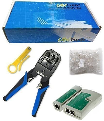 20 RJ45 Cat5 Cat6 Connector Covers Cable Tester Network Wire Stripper Cat5 Cat5e Cat6 Crimping Tool with 100 RJ45 Cat5 Connectors Gaobige RJ45 Crimp Tool Kit 